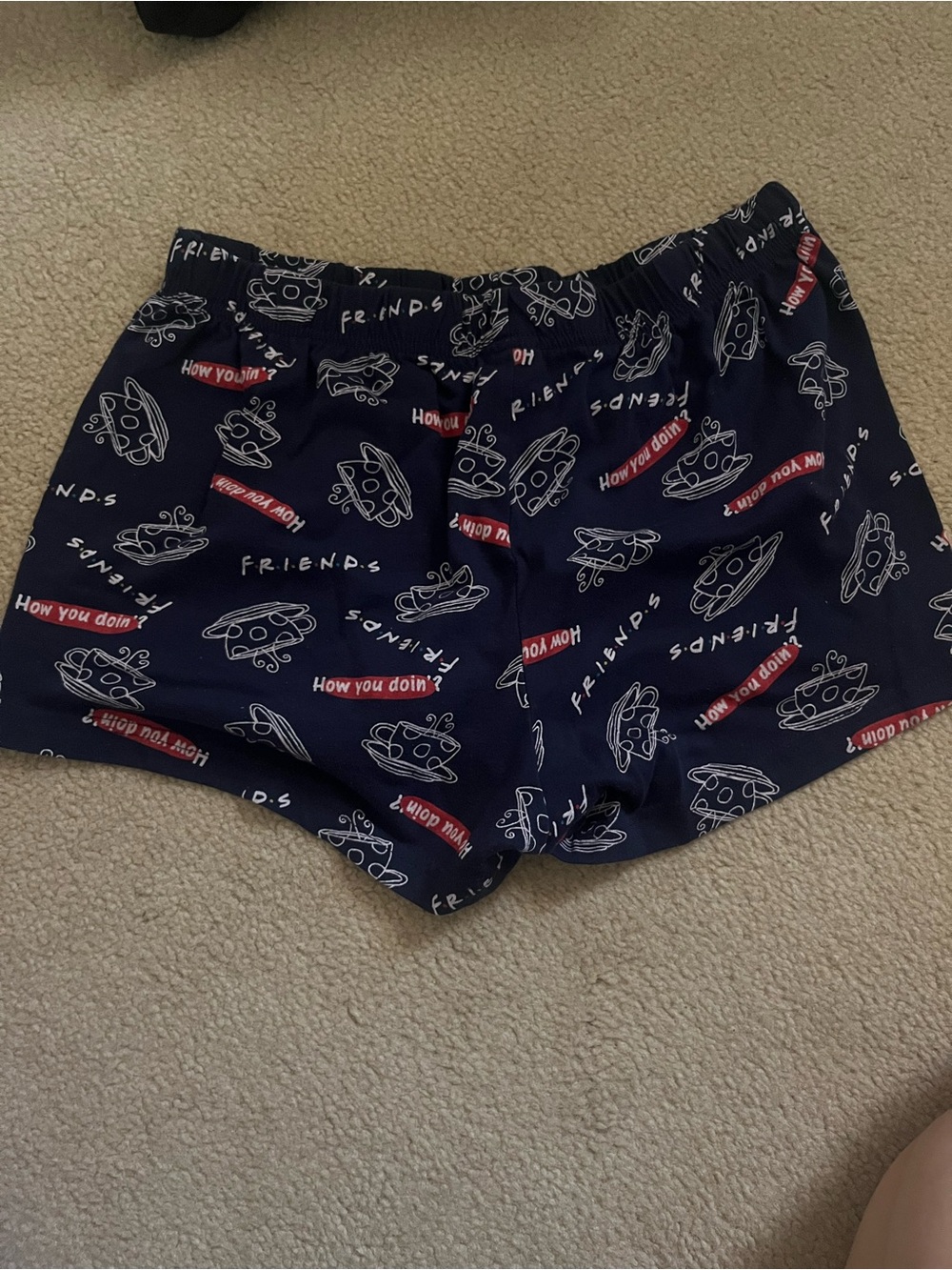 FRIENDS Navy Blue "How You Doin'?" Printed Pajama Shorts